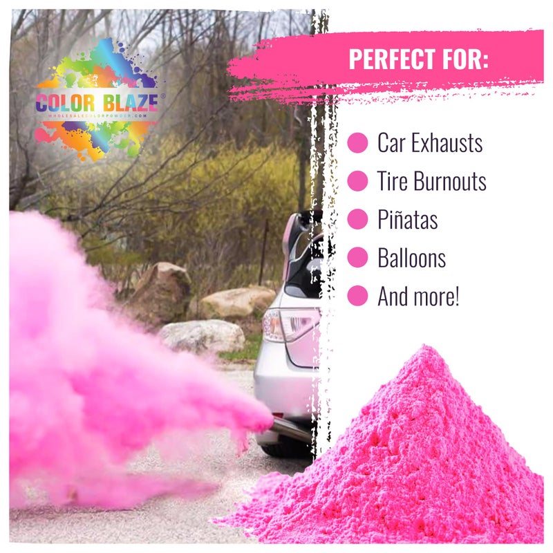 Color Blaze Pink Baby Gender Reveal Powder - 2 Pounds of Pink Colored Powder for Girl - For Motorcycle Burnout, Toss, Photoshoot, Party & Festival - Combo Pack of 2 Bags with 1 Pound - Pink - Image 4